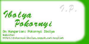 ibolya pokornyi business card